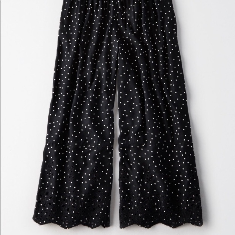 American Eagle Polka Dot Wide Leg Pant